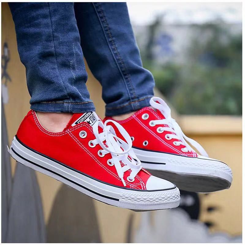 Mens red low top converse sale