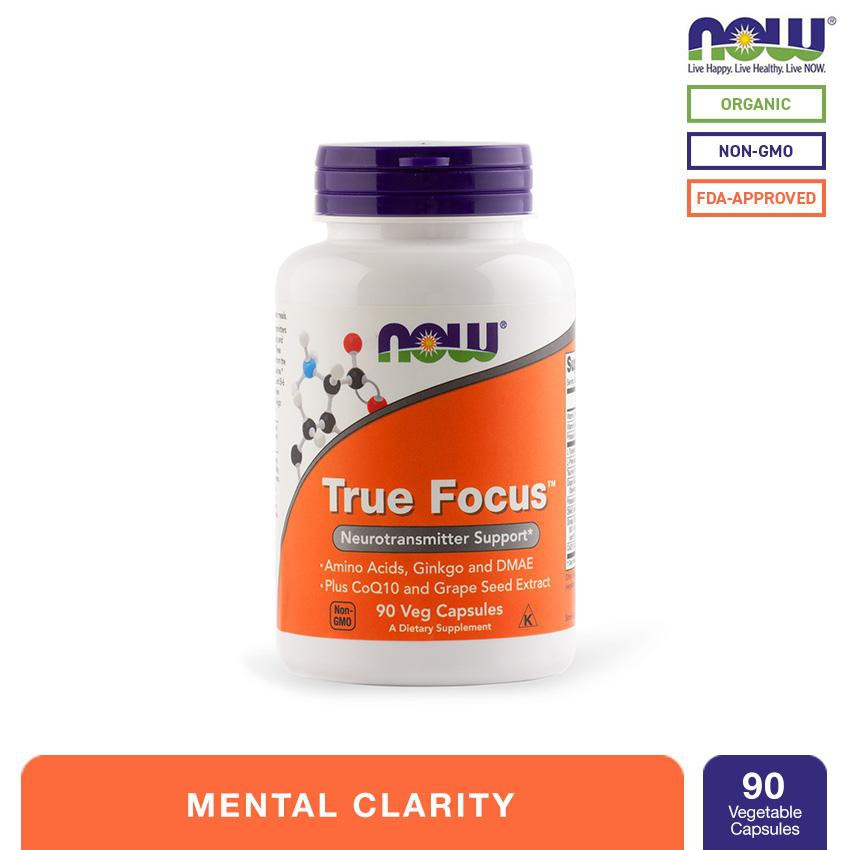 True Focus 90 Vegetable Capsules Dmae, Amino Acids, Gingko Biloba ...