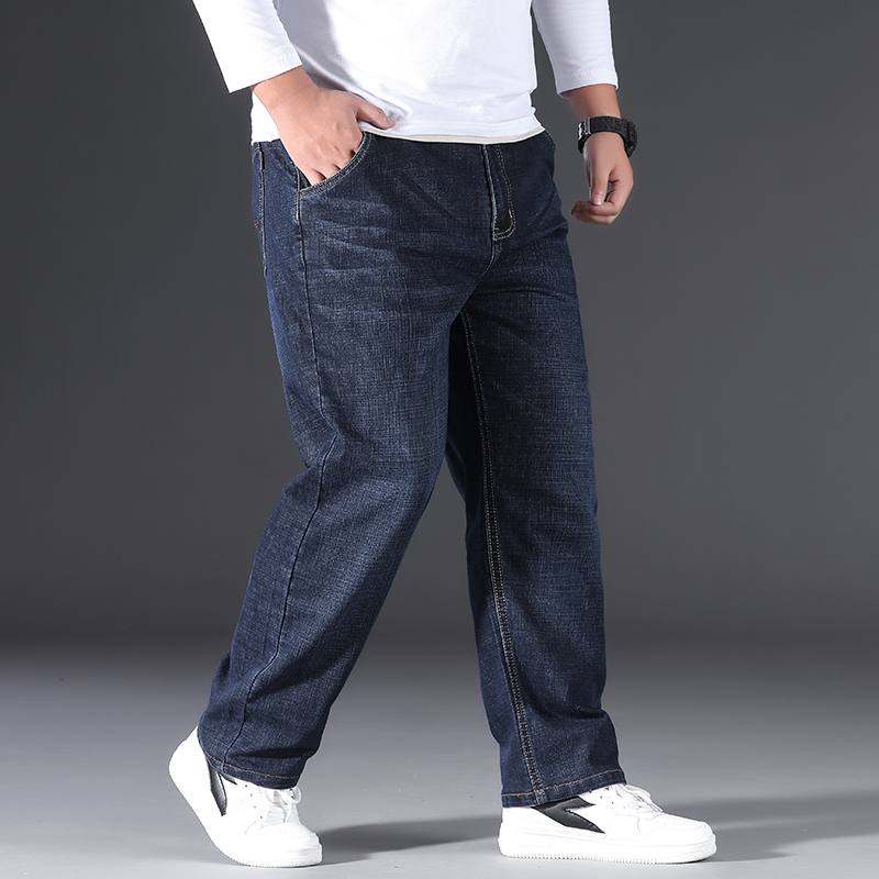Men's Plus Size Jeans Relaxed Straight Denim Trousers Large Big