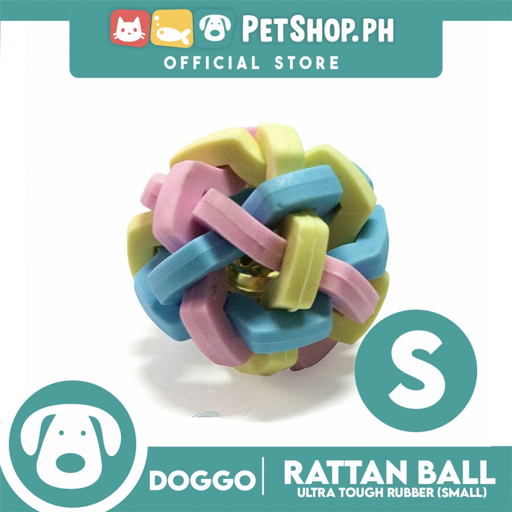 Doggo Rattan Ball Rubber with Bell (Small) Toy for Dog | Shopee Philippines