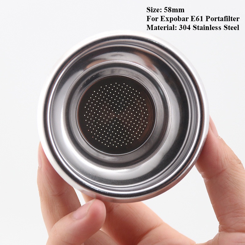 58mm 1/2 Cups Filter Replacement Basket for E61 Coffee Machine
