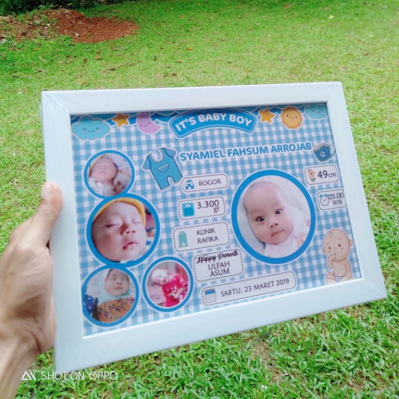 Biodata baby Picture Frame / Child biodata Wall Decorative / Glass ...
