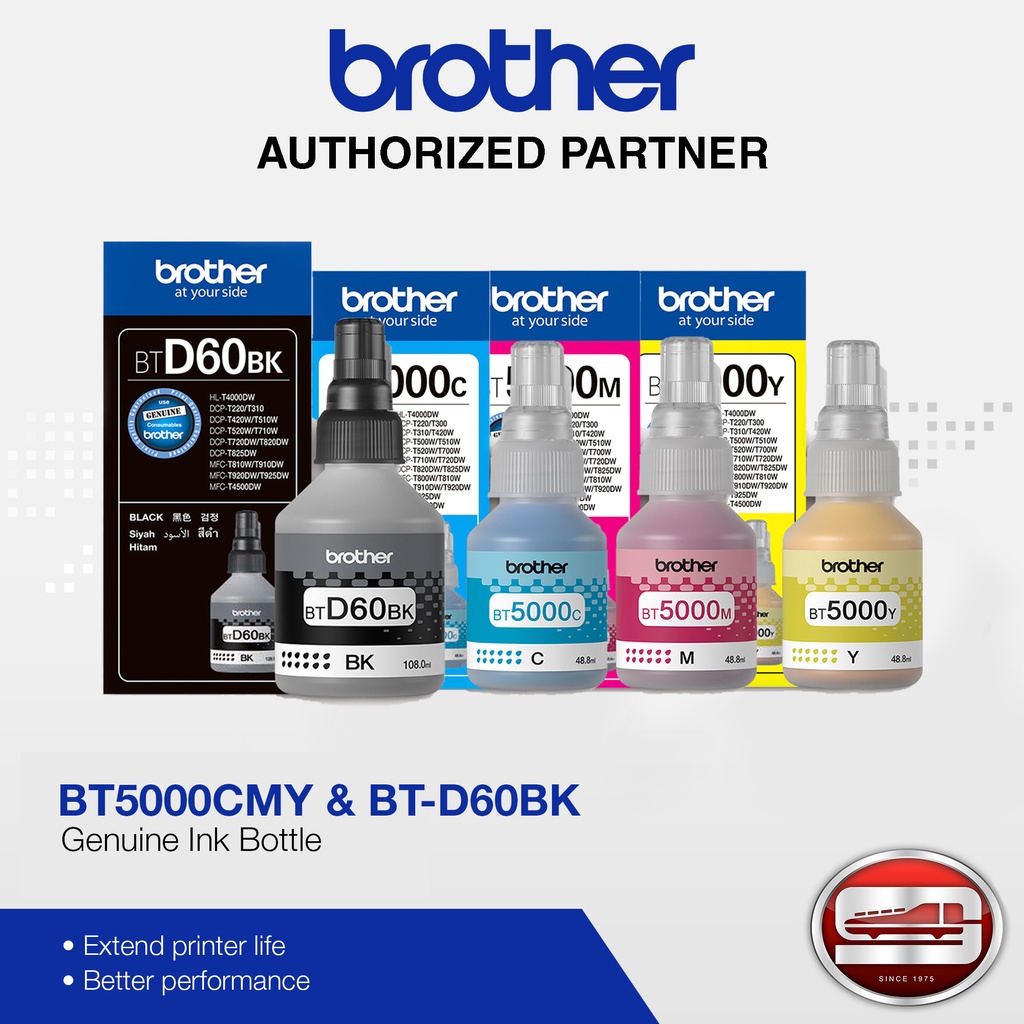 Brother Ink BT5000C/M/Y & BTD60BK SET (100% Original) | Shopee Philippines