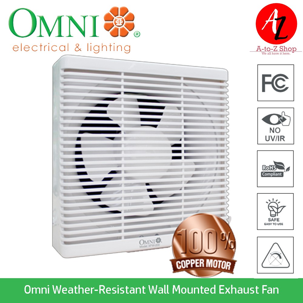 Omni 8 Inches WeatherResistant Wall Mounted Exhaust Fan Model XFW200