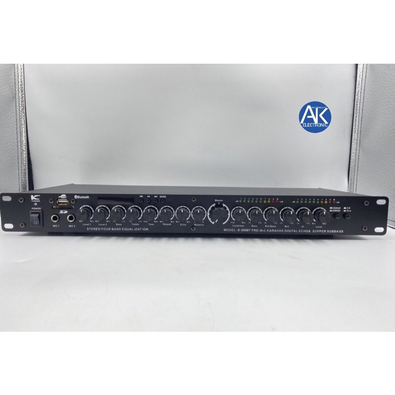 Preamp Karaoke K POWER Bluetooth USB SUBOUT Music/Mic Sing Home Outdoor