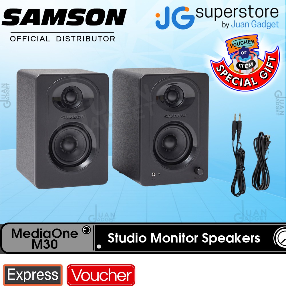 Samson MediaOne M30 Powered Studio Monitors Pair HD Full-Range Sound ...