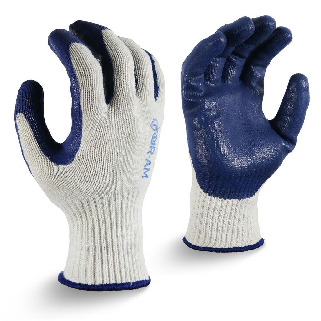 1/6Pairs 10G Blue Latex Cotton Multi-Purpose Work Glove.Nitrile Dipped ...