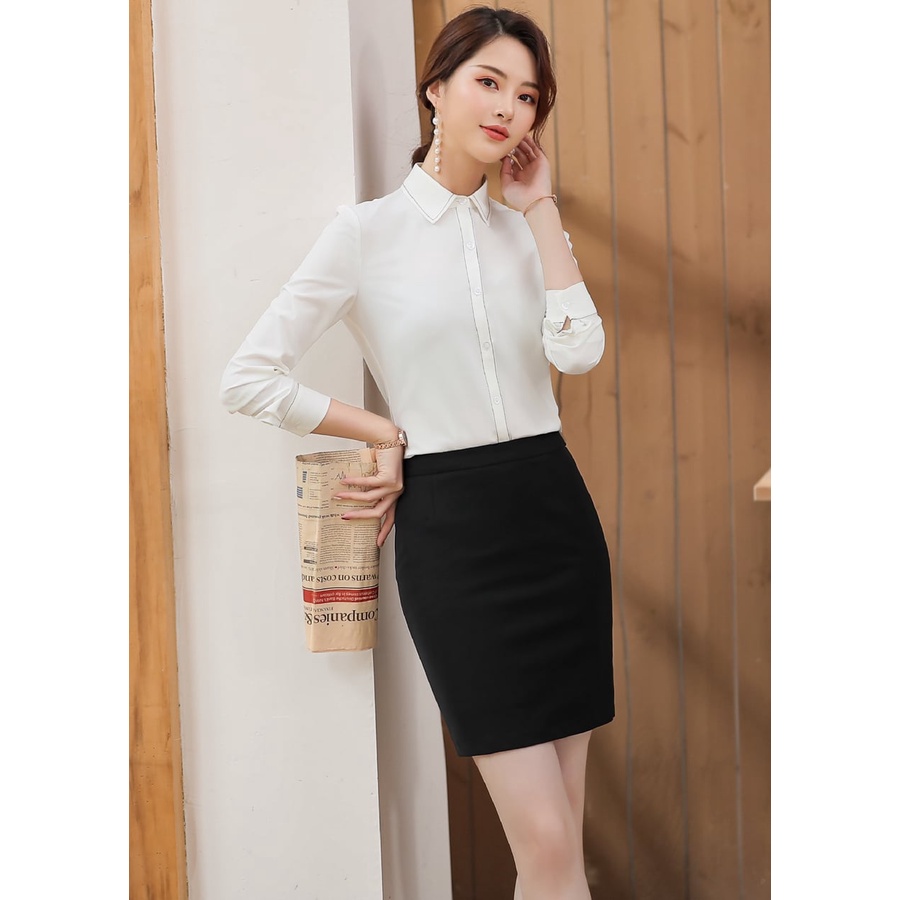 CITY GIRL Pencil Cut Skirt Slit Officewear No Zipper Business Formal Ladies Fashion BLACK 1810 Shopee Philippines