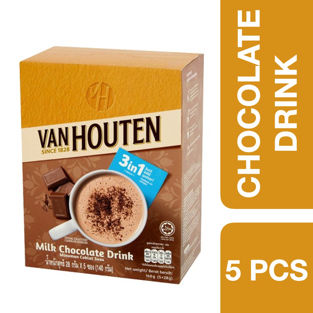 Van Houten Milk Chocolate Drink 5 pcs ++ 5 Sachets Shopee Philippines
