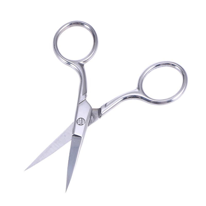 Stainless Steel Nose Hair Scissors Beard Eyebrow Facial Hairs False ...