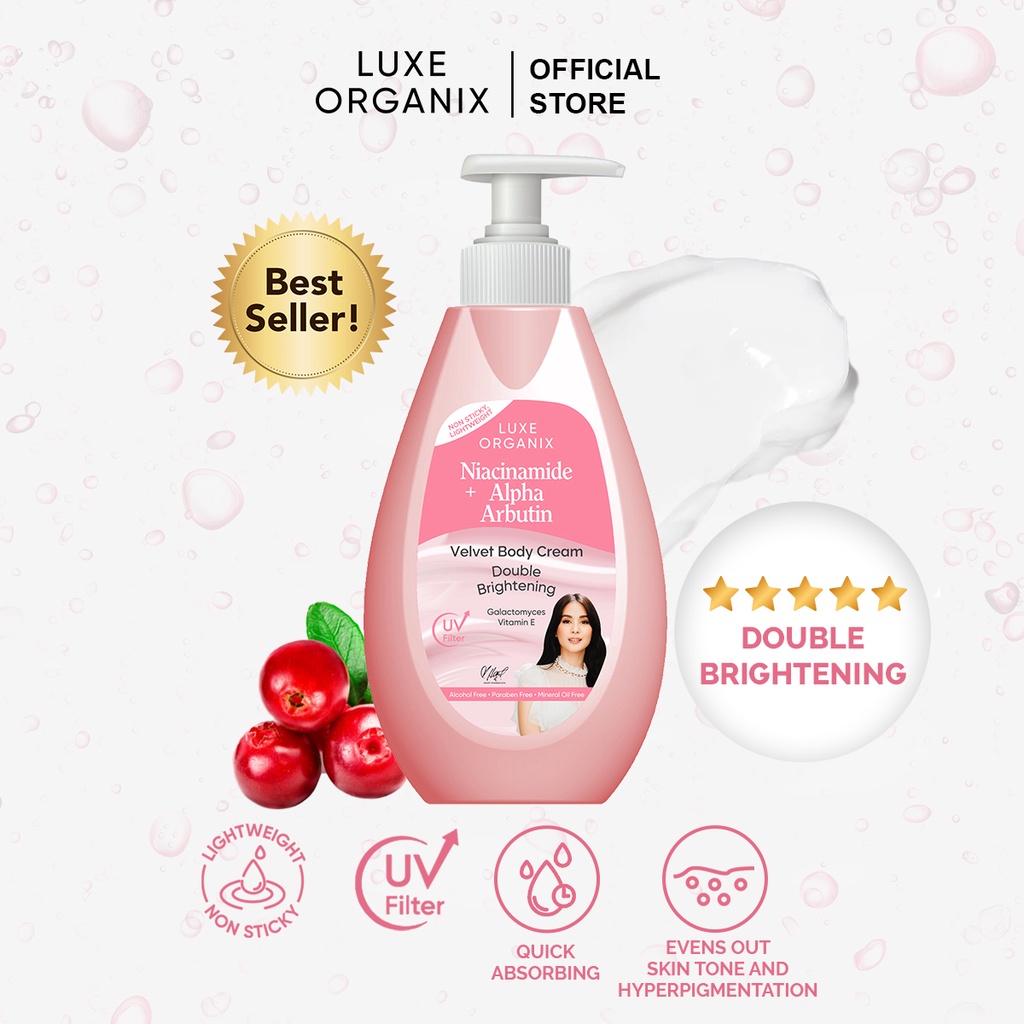 Luxe Organix Niacinamide + Alpha Arbutin Velvet Body Cream 400ml