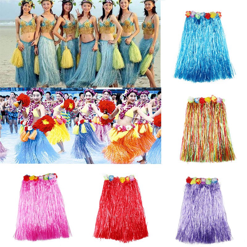 5PCS Plastic Fibers Women Grass Skirts Hula Skirt Hawaiian costume