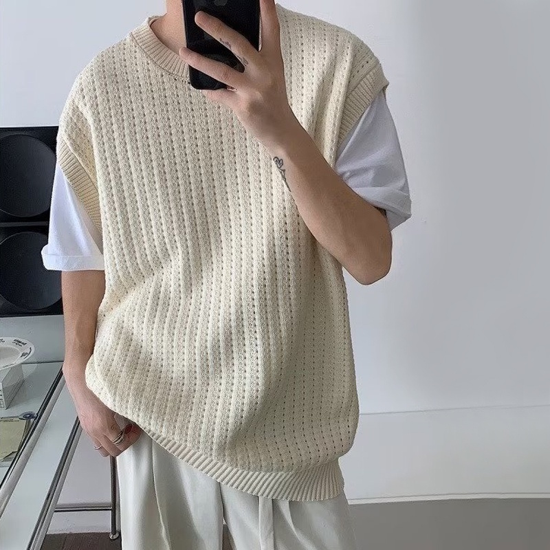 Korean knit vest sale