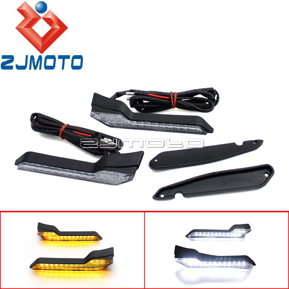 JK Motorcycle Handguards LED Turn Signals Indicators Lights Handguard