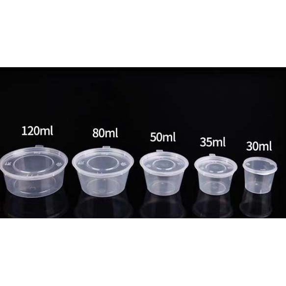 PP Cup Transparent for Sauce with Lid 120ml (50 Units)