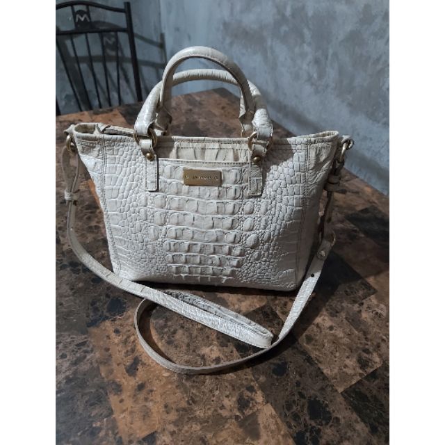 Brahmin Two Way Bag Off White