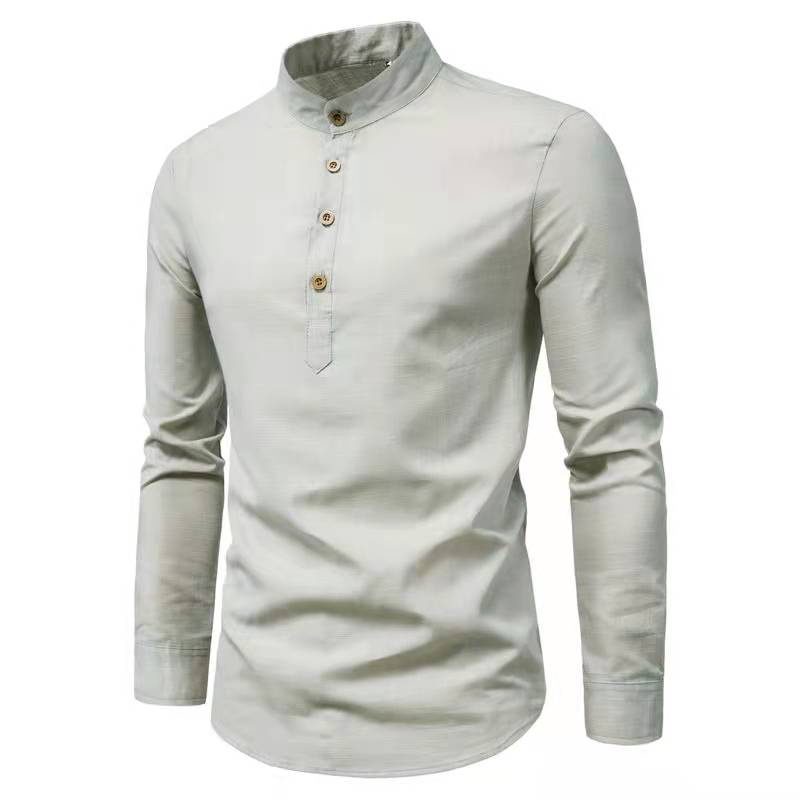 NP Men's Long Sleeves Premium Chinese Coller Casual Polo For Men plain ...