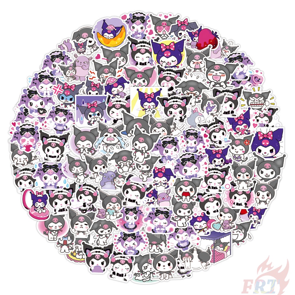 110pcs Set Kuromi Sanrio Stickers Diy Fashion Waterproof Decals
