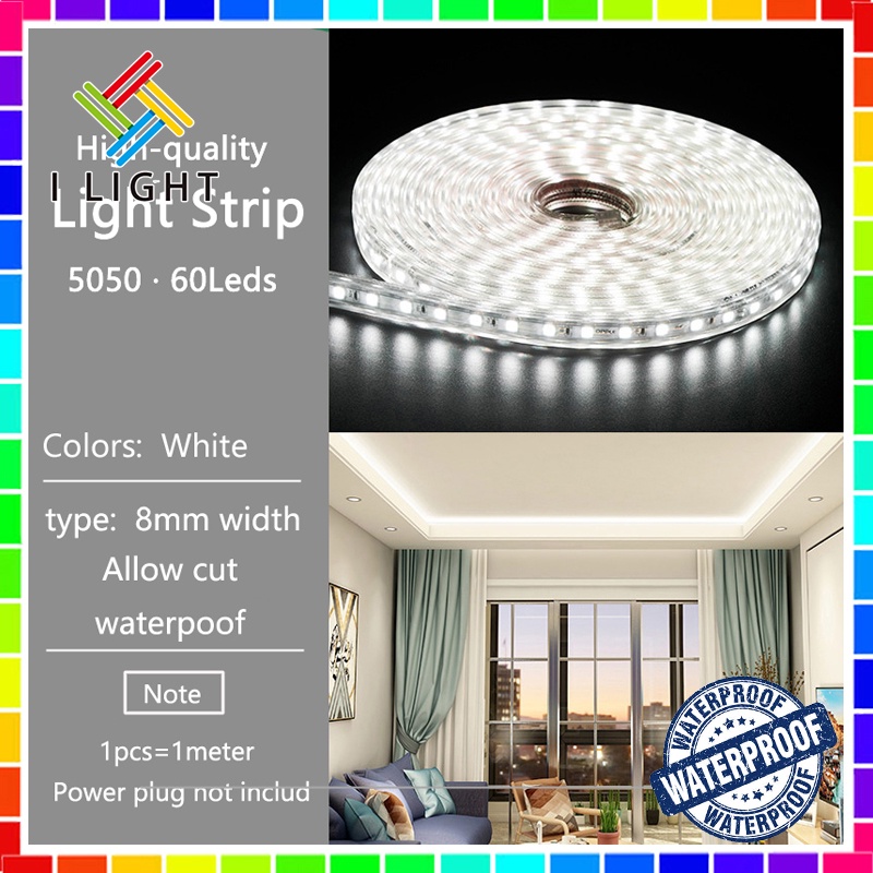 led light strip 5050 202v Waterproof Ceiling light white 60lights/meter ...