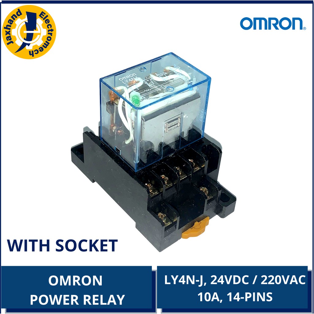 Omron Power Relay LY4N-J, 24VDC/220VAC with Socket | Shopee Philippines