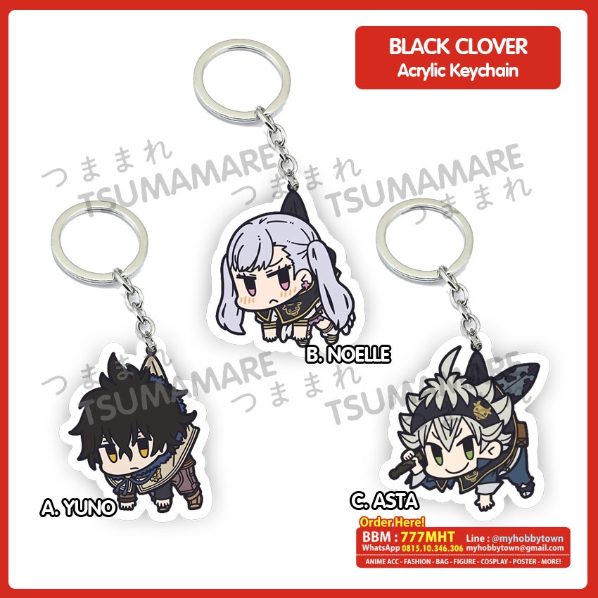 GANTUNGAN Black Clover Pinched Tsumamare Anime Acrylic Keychain (unit ...