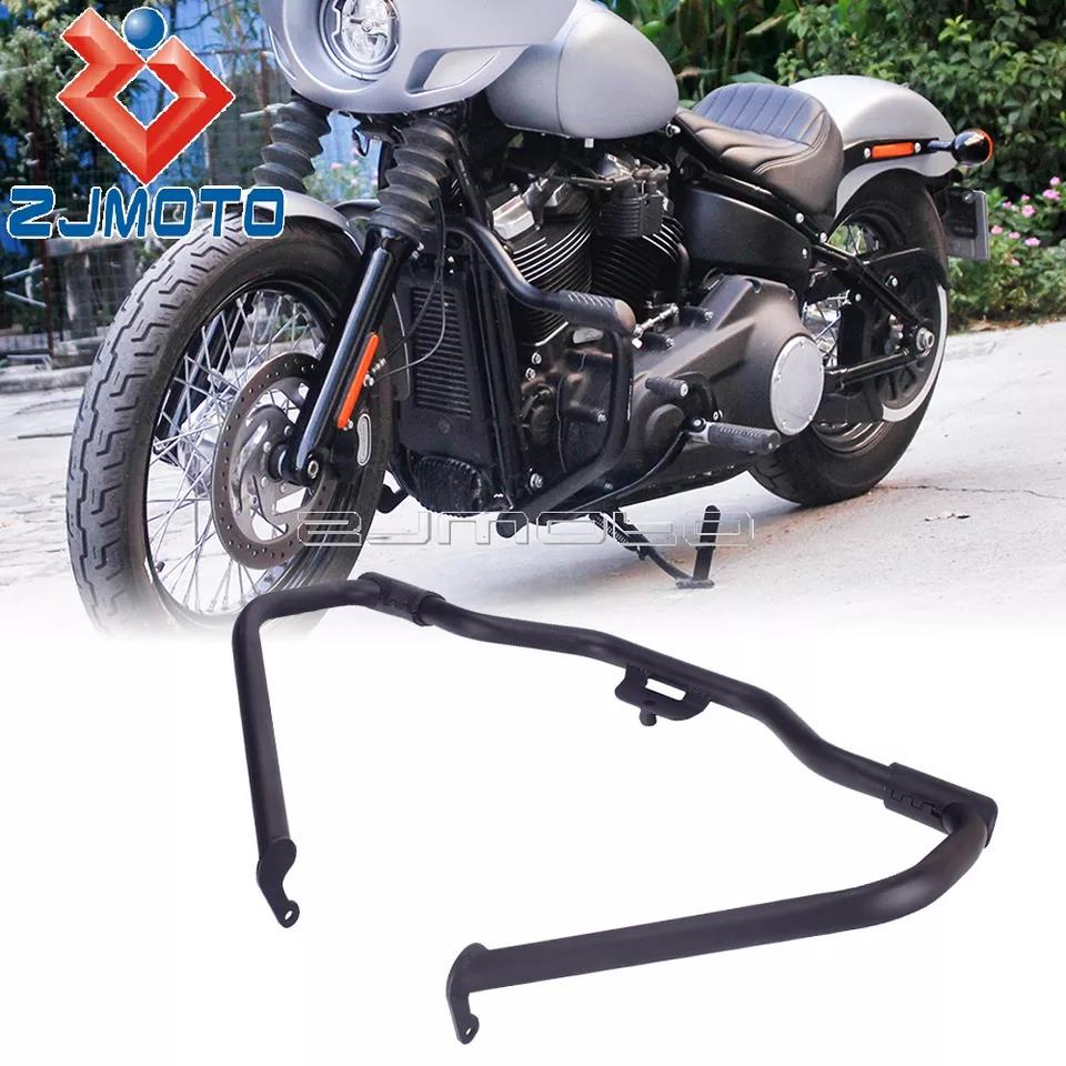 Mustache Engine Guard Highway Crash Bar For Harley Softail Fat Street ...