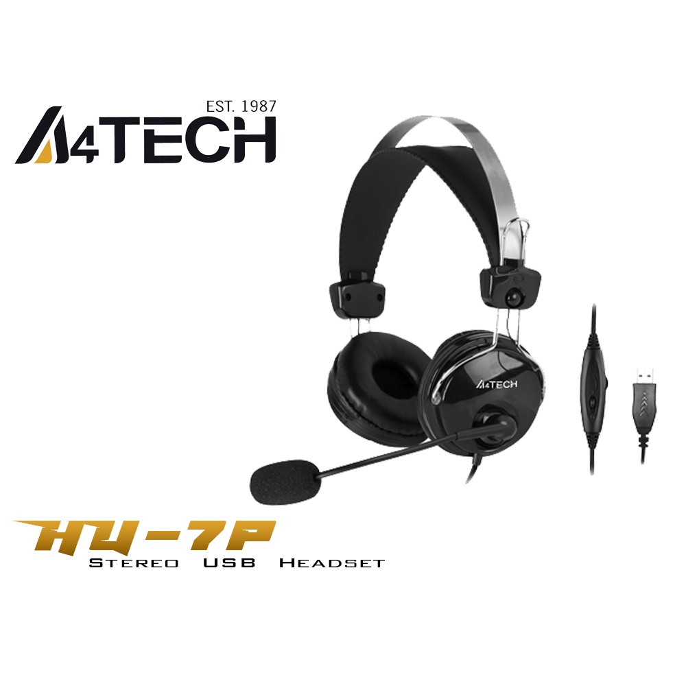 A4TECH HU 7P ComfortFit USB Headset with Mic Noise Cancelling Function