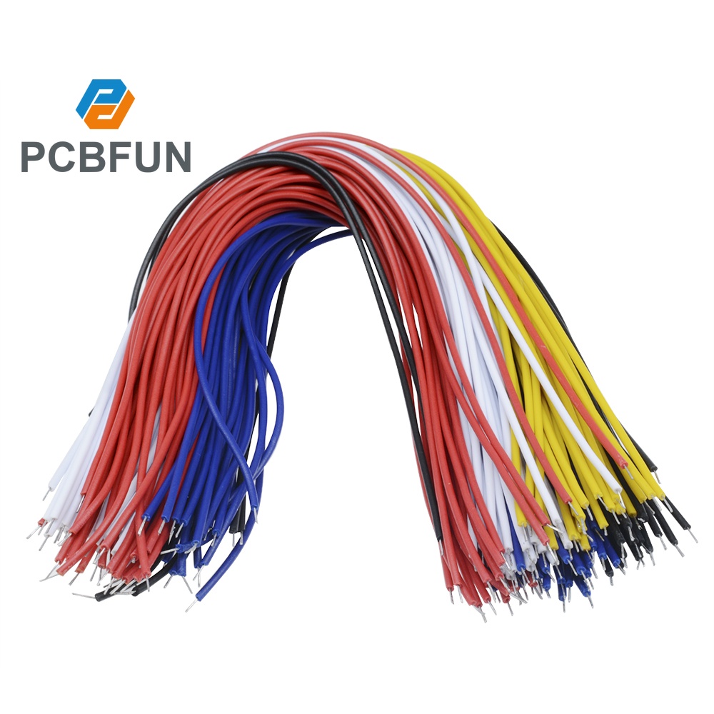 Pcbfun Double Head Pcb Solder Cable 5 Color 20Cm Breadboard Fly Jumper Wire Tinned Conductor 100