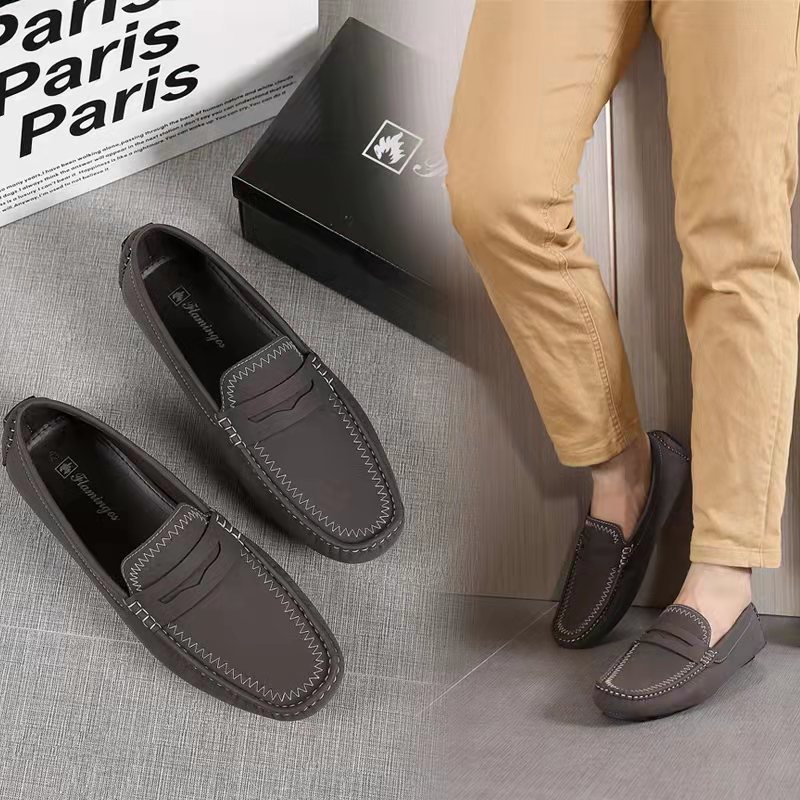 MEN'S LEATHER LOAFER TOPSIDER SHOES WY18-17 | Shopee Philippines