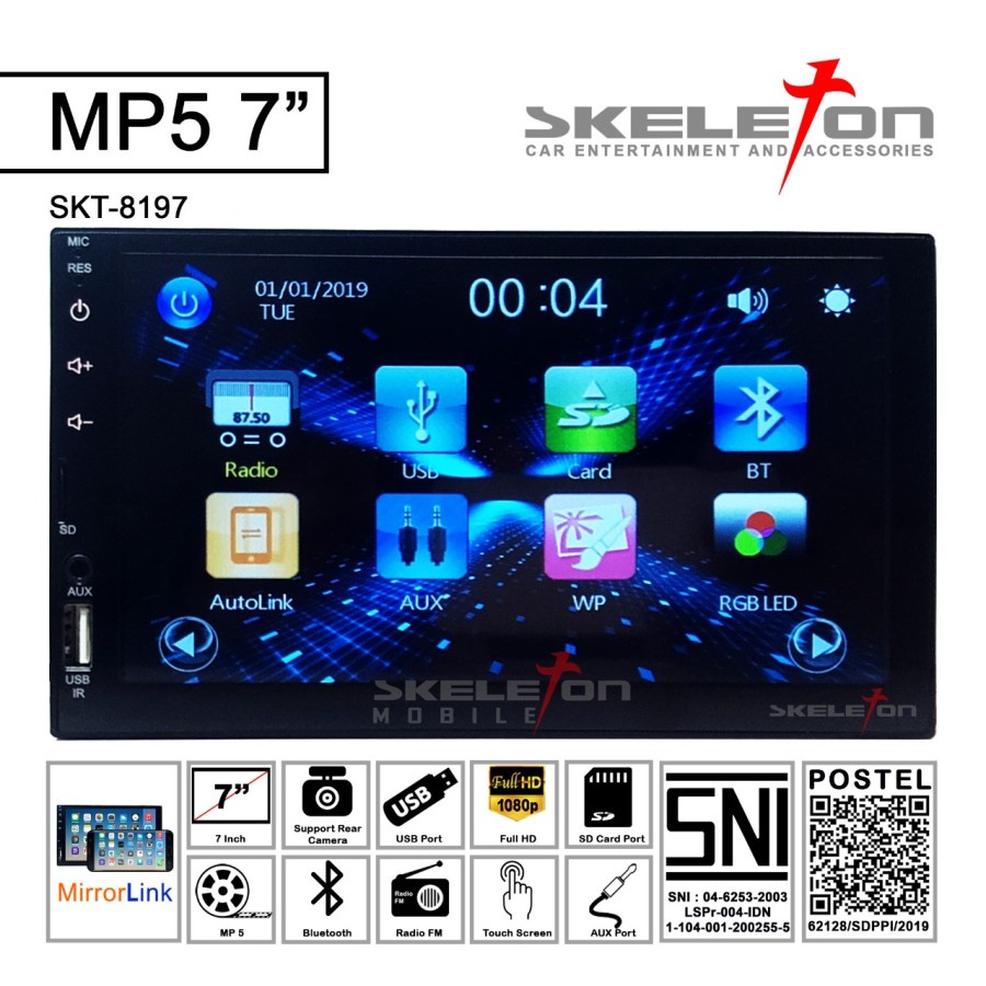 Deckless Head Unit Skeleton SKT 8197 MP5 7 Inch | Shopee Philippines