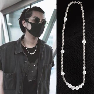 ROCKY Wu Yifan necklace hip-hop personality dice Pearl butterfly skull  smiley face necklace