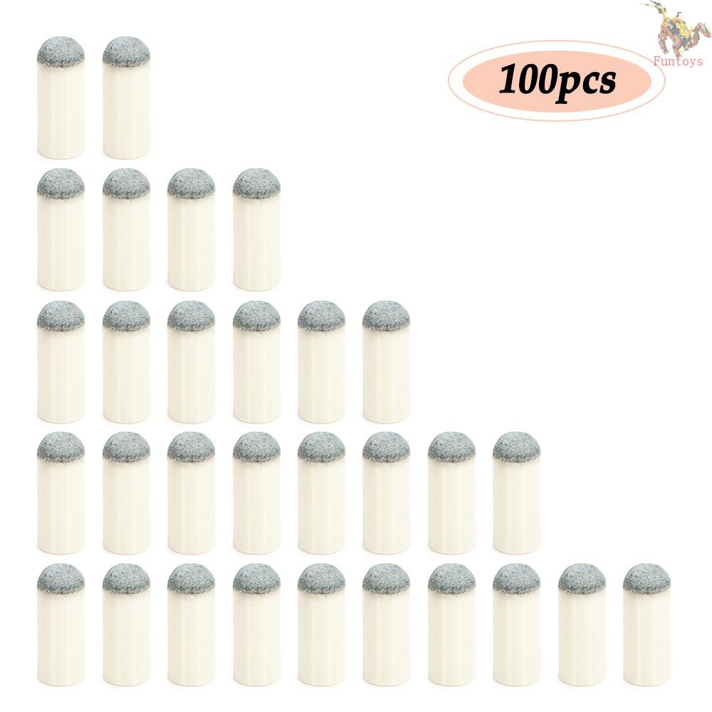 FUTO 100PCS Slipon Pool Cue Tips Billiard Cue Ferrules Billiard Cue