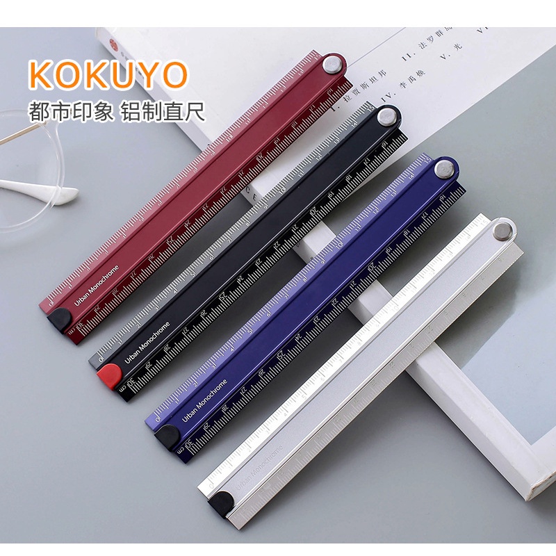 Foldable Ruler Made 90 Degree Angle Metal Material Kokuyo | Shopee ...
