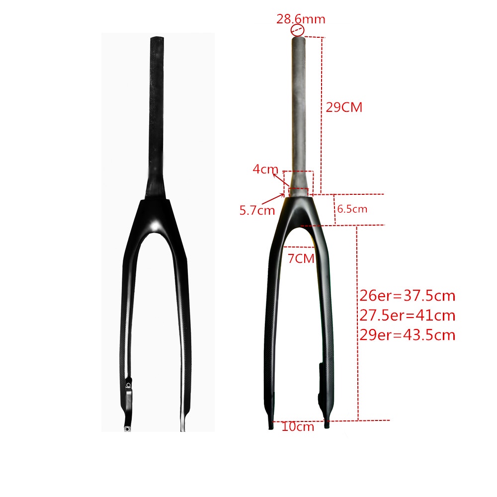 mountain bike fork carbon fiber bike fork city trail bike fork tapered