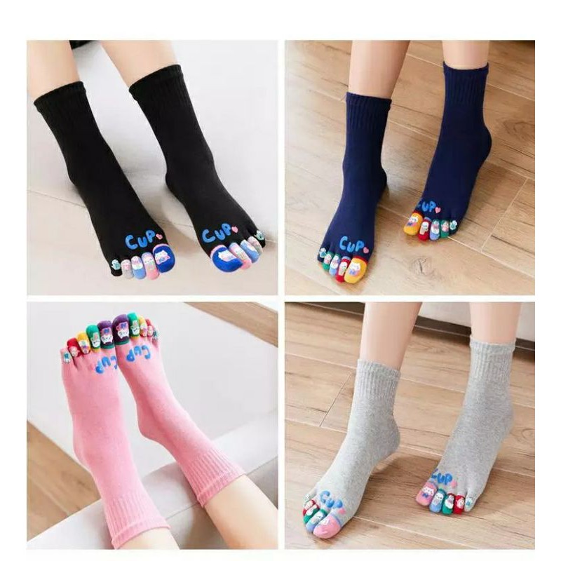Floral Lace Separated Toe Socks Lace Knee High Socks Women's