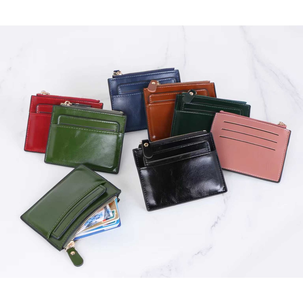 Women's Slim Short Coin Purse Wallet With Cardslot Detachable 2 Types