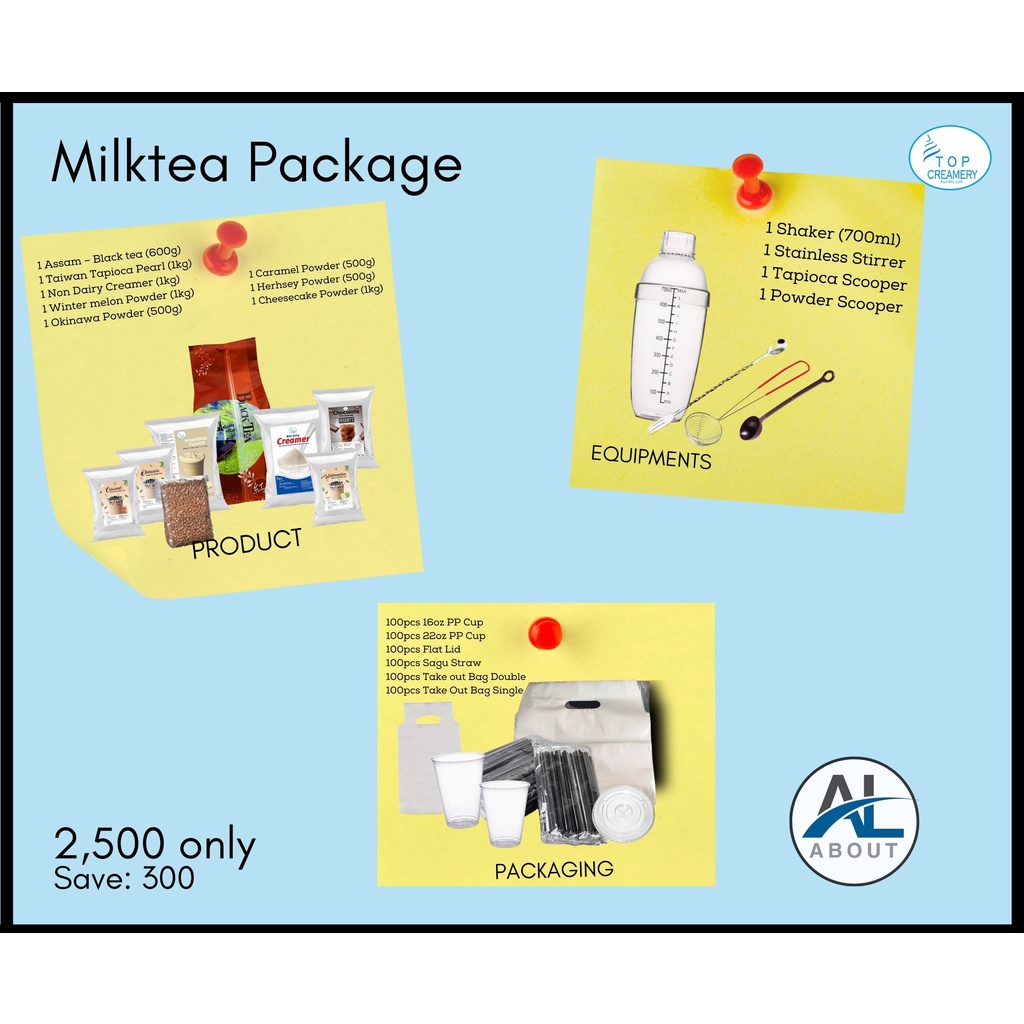 MILKTEA PACKAGE - 2,500 Php. ( BELOW IS THE INCLUSION) | Shopee Philippines