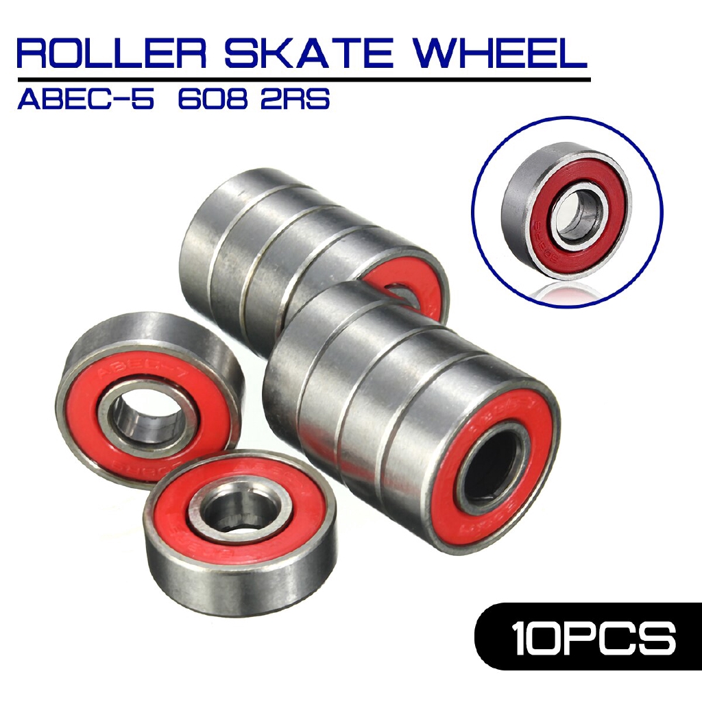 10x ABEC5 608 2RS Inline Roller Skate Wheel Bearing Antirust