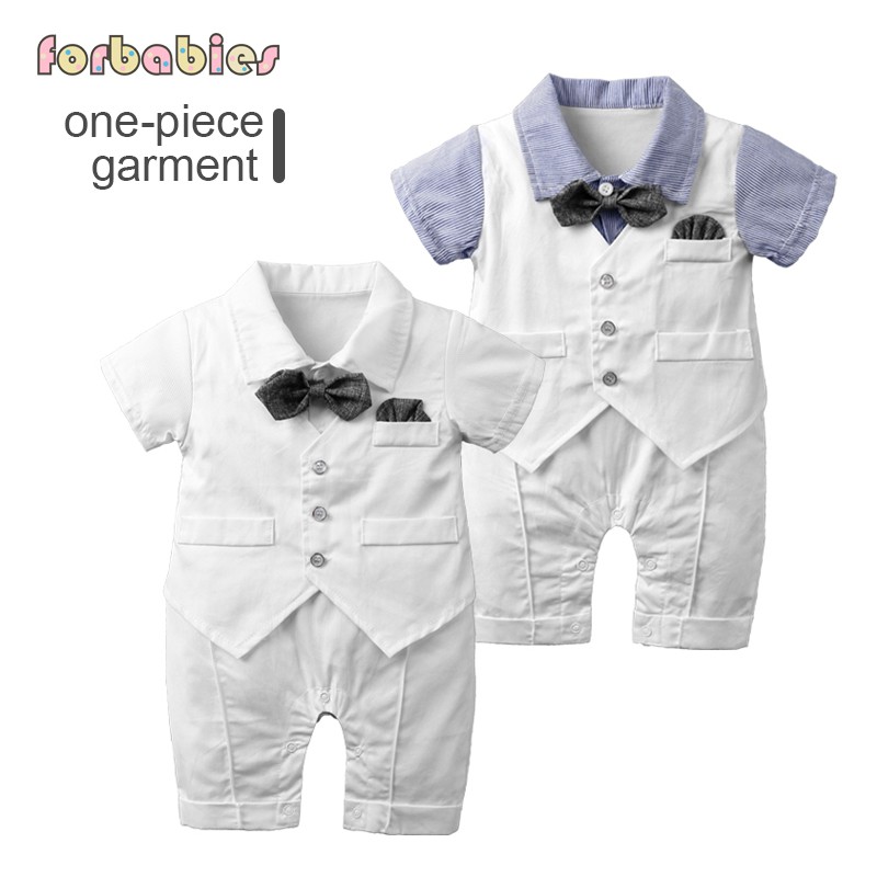 Baptismal Clothes for boy Formal Romper Gentlemen Jumper Terno Tuxedo