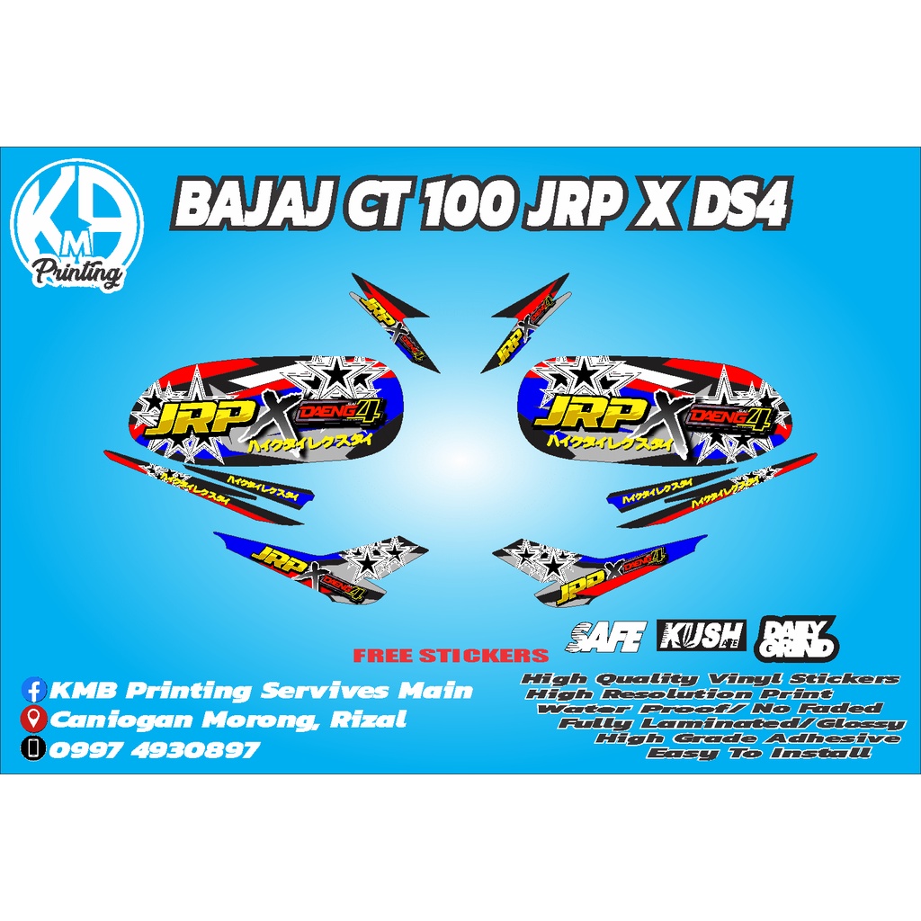 Kawasaki Bajaj CT100 JRP X Daeng Sai 4 Sticker Decals | Shopee Philippines