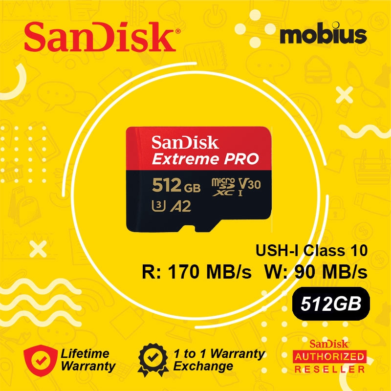 Sandisk 512GB Extreme PRO Micro SD UHS-I Class 10 U3 A2 V30 Memory card ...