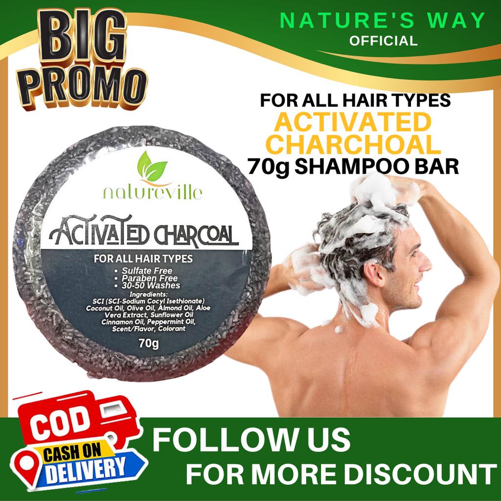 NATURE'S WAY ACTIVATED CHARCOAL SHAMPOO BAR PRMOTES HAIR GROWTH DEEP