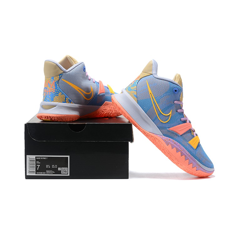 100 Original Nike Kyrie 7 Art Blue Orange Sports Basketball Shoes for Men Women Shopee Philippines