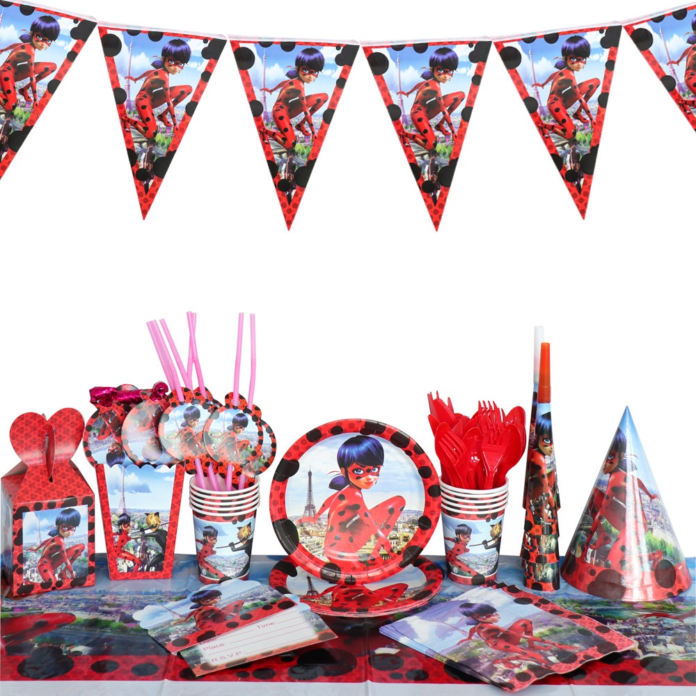 Ladybug Girl Reddy Theme Birthday Paper Plate Paper Cup Paper Towel ...