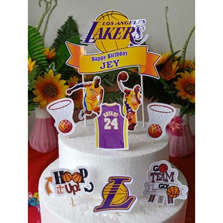 Lakers Jersey 1/4 Sheet Cake. #lakerskobecake#lakerscake#fondantcake #