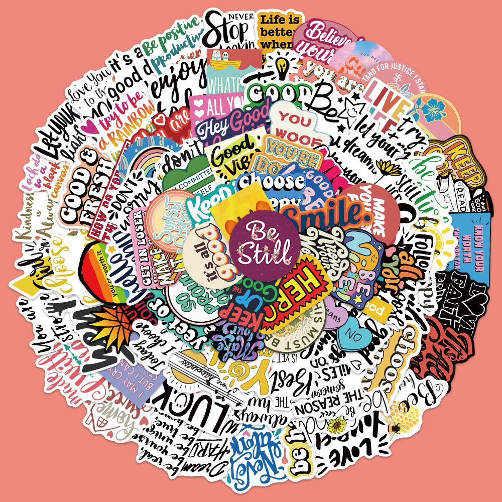 100PCS Motivational Phrases Sticker for Quotes Sentences Waterproof ...