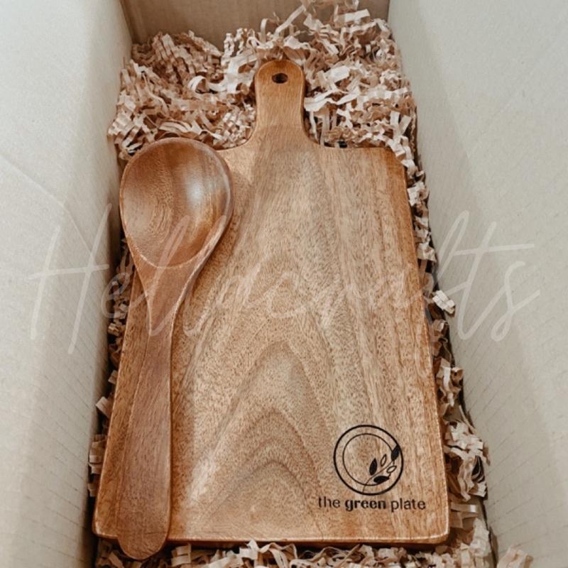 Rectangular Classic Chopping Board with Serving Spoon Gift Box by