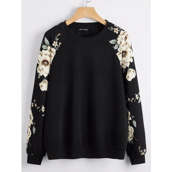 Floral raglan best sale sleeve pullover