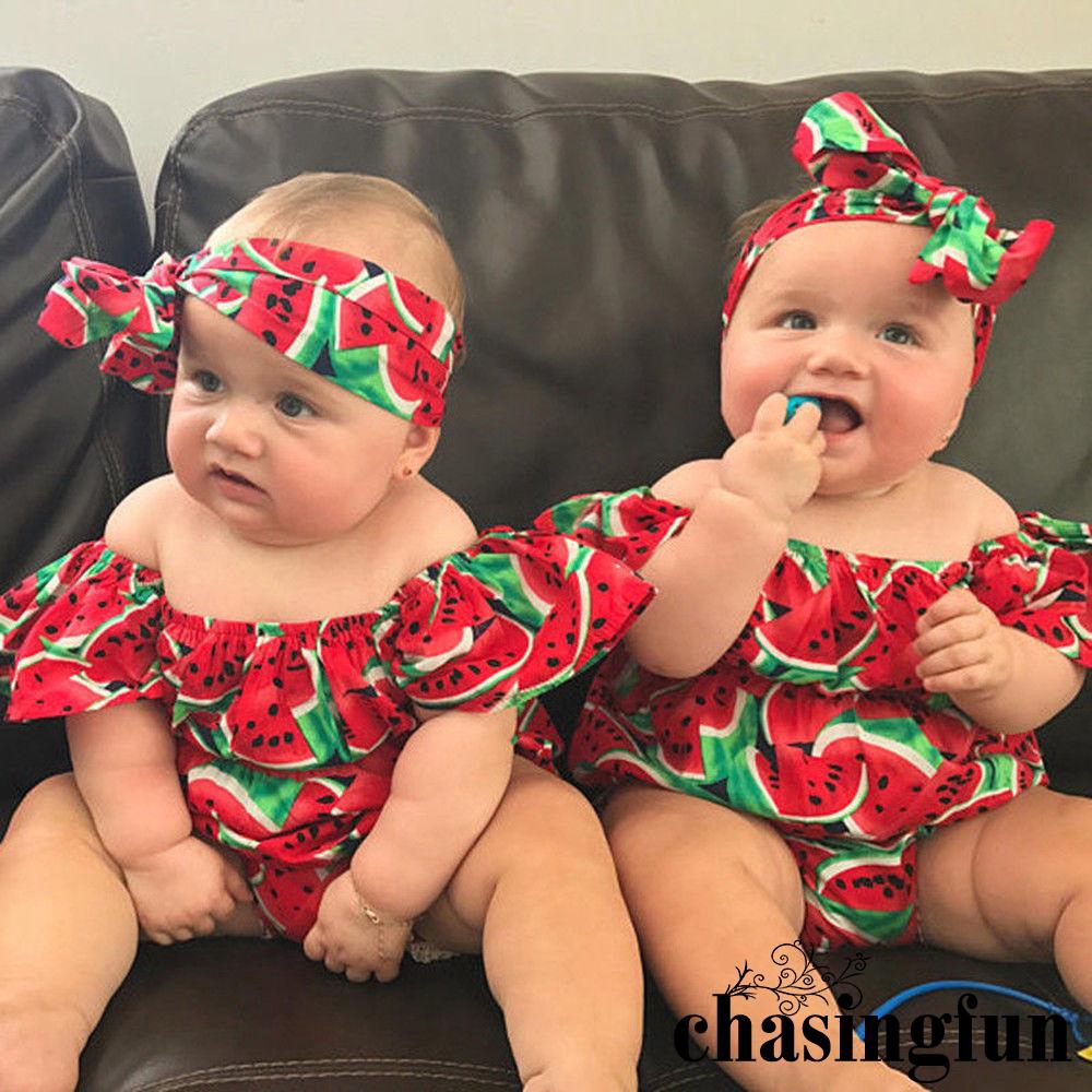 CHF-Cute Casual Newborn Baby Girls Watermelon Romper