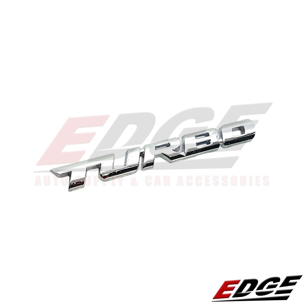 Emblem - TURBO - Metal - Chrome - 1.1x9.7cm // adhesive ready sticker ...